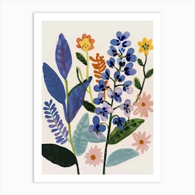 Painted Florals Lilac 3 Art Print