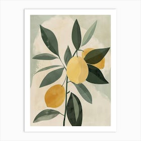 Lemon Tree Minimal Japandi Illustration 4 Art Print