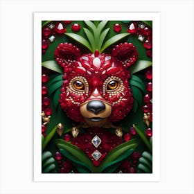 Red Bear Art Print