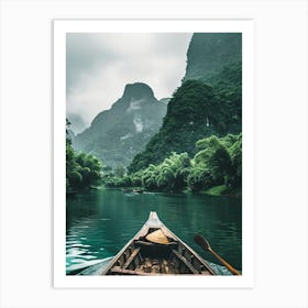 Canoe On A River Art Print