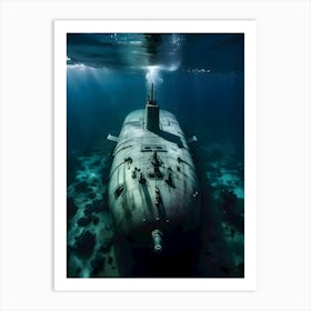 Submarine In The Ocean-Reimagined 40 Art Print