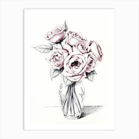 Roses In A Vase 4 Art Print