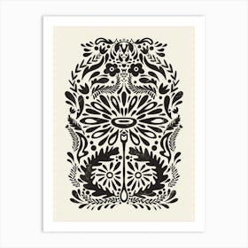 Floral Scandinavian Folk Art 3 Art Print