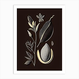 Black Cardamom Spices And Herbs Retro Minimal 2 Art Print