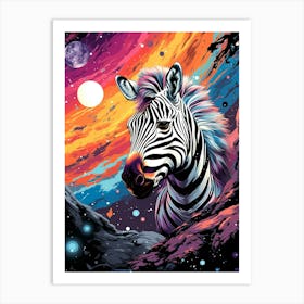 Zebra In Space 1 Art Print