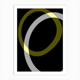 Yellow and Grey Minimal Abstract Art Print