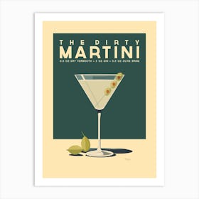 Dirty Martini Cocktail Art Print