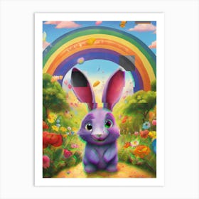 Rainbow Bunny Art Print