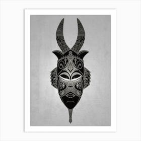 Horned Tribal Mask Art Print