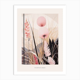 Flower Illustration Fountain Grass 1 Poster Art Print