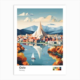 Oslo, Norway, Geometric Illustration 2 Poster Art Print