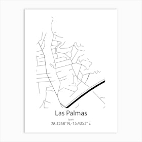 Las Palmas,Spain Minimalist Map Art Print