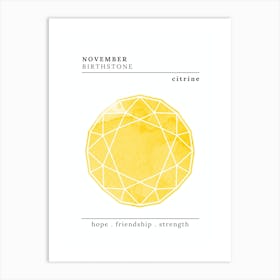 November Birthstone | Citrine Art Print