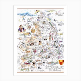 Map Of Northumberland Art Print