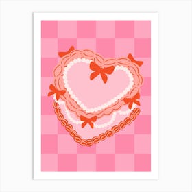 Coquette Heart Cake Art Print