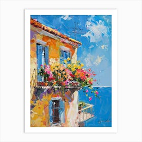 Balcony Painting In Corfu 3 Art Print