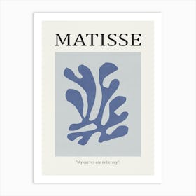 Inspired by Matisse - Blue Flower 01 Art Print