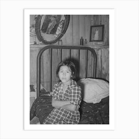 Mexican Girl Sitting On Bed, Crystal City, Texas By Russell Lee Art Print