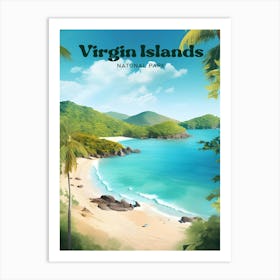 Virgin Islands National Park West Indies Seaside Travel Art Art Print