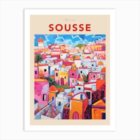 Sousse Tunisia 3 Fauvist Travel Poster Art Print