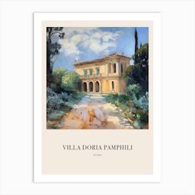 Villa Doria Pamphili Rome Italy Vintage Cezanne Inspired Poster Art Print