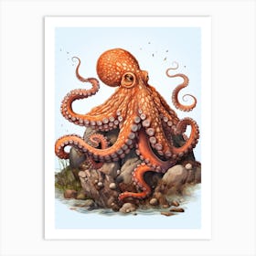 Common Octopus Illustration 8 Art Print