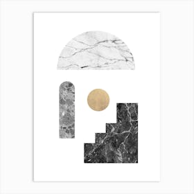 Geometric collage of textures 2 Art Print