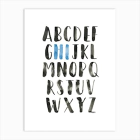 Alphabet Hi Blue Art Print