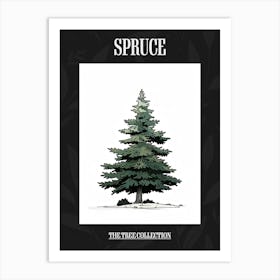 Spruce Tree Pixel Illustration 3 Poster Art Print