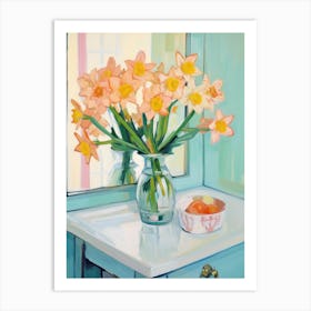 A Vase With Daffodil, Flower Bouquet 2 Art Print
