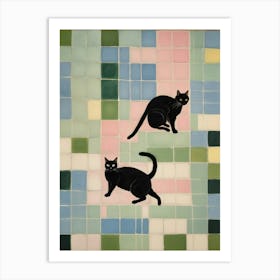 Two Black Cats Art Print