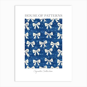 White And Blue Bows 6 Pattern Poster Art Print