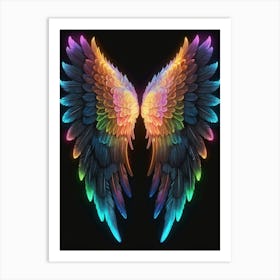 Neon Angel Wings 29 Art Print