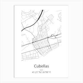 Cubellas,Spain Minimalist Map Art Print