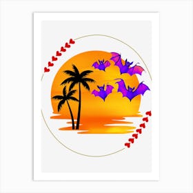 Love Is Batty Art Print