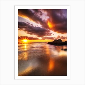 Sunset At The Beach 725 Art Print