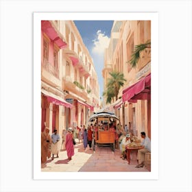 Tunisian travel bag in antique pink 1 Art Print