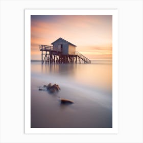 Pier At Sunset Art Print