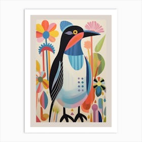 Colourful Scandi Bird Penguin 1 Art Print