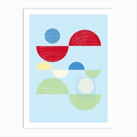 Abstract Geometric Circles and Grids Art Print