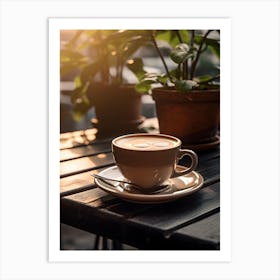 Coffee Cup On A Balcony Table Art Print