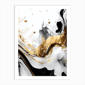 Abstract Black And Gold Painting 2 Art Print