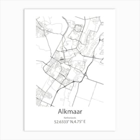 Alkmaar,Netherlands Minimalist Map Art Print