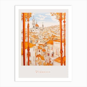 Valencia Spain 2 Orange Drawing Poster Art Print