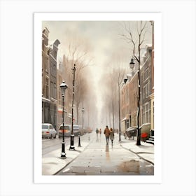 Winter Street In Amsterdam 1 Art Print