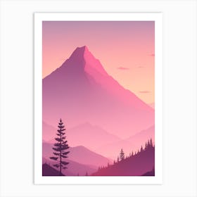 Misty Mountains Vertical Background In Pink Tone 72 Art Print