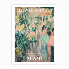 Vintage Flower Market Painting Miami 2 Art Print