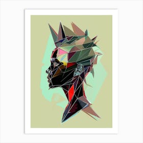 Portrait of a man, abstract, artwork print, "Figure It Out" Art Print