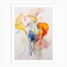 Abstract Flower Painting Calla Lily 2 Art Print