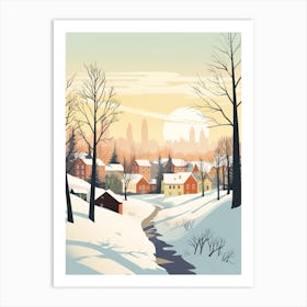 Vintage Winter Travel Illustration St Louis Missouri 1 Art Print